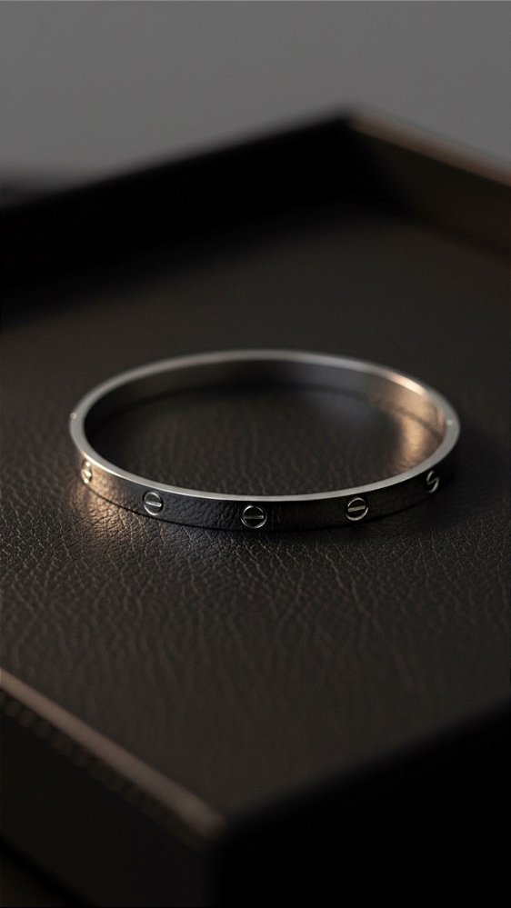 Bracelete Inspiração Cartier Aço Prata