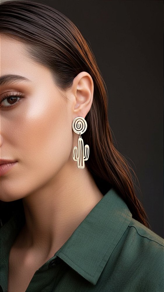 Brinco Cacto Prata