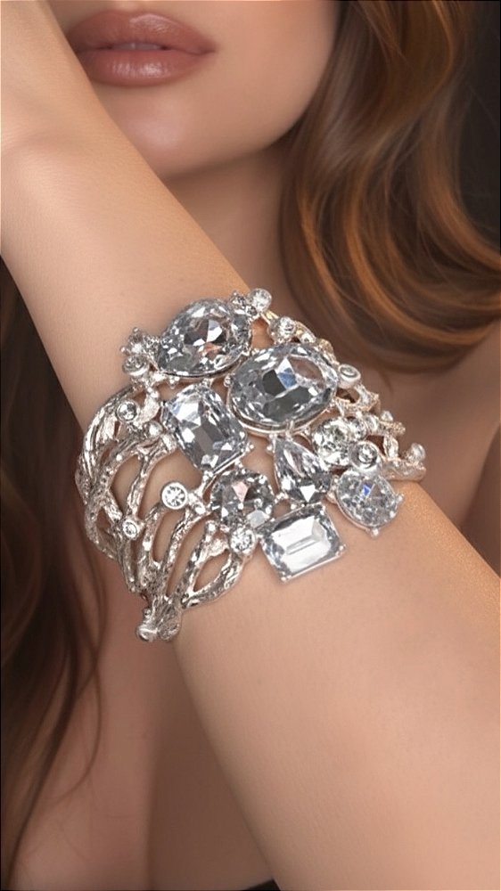 Bracelete Chatons Prata