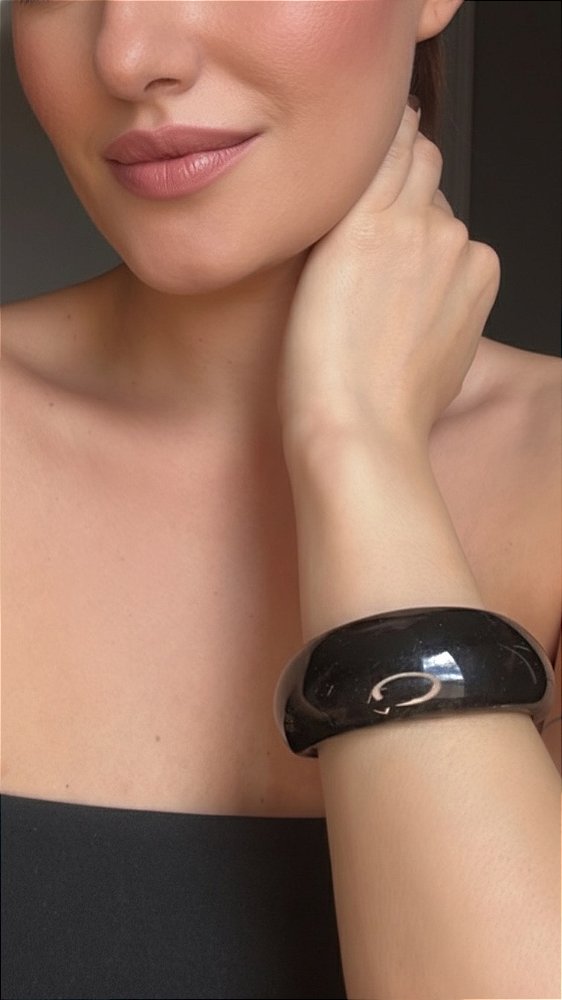 Bracelete Resina Preto Mesclado