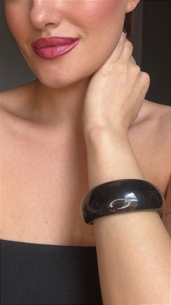 Bracelete Resina Preto Mesclado