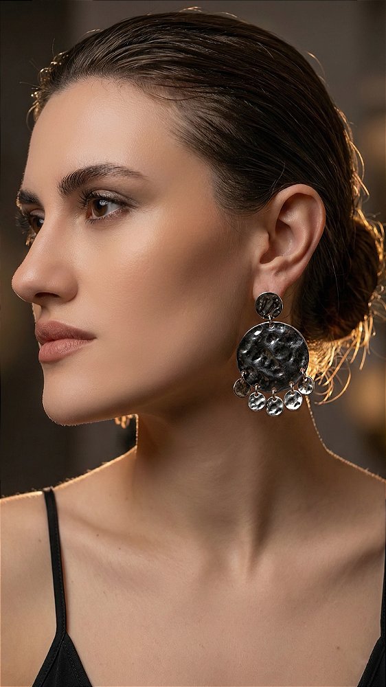 Brinco Esfera Medalhas Prata