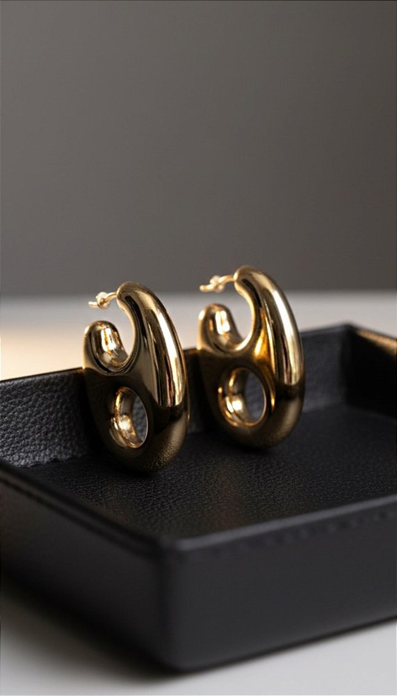 Brinco Máxi Insp Gucci Dourado Folheado