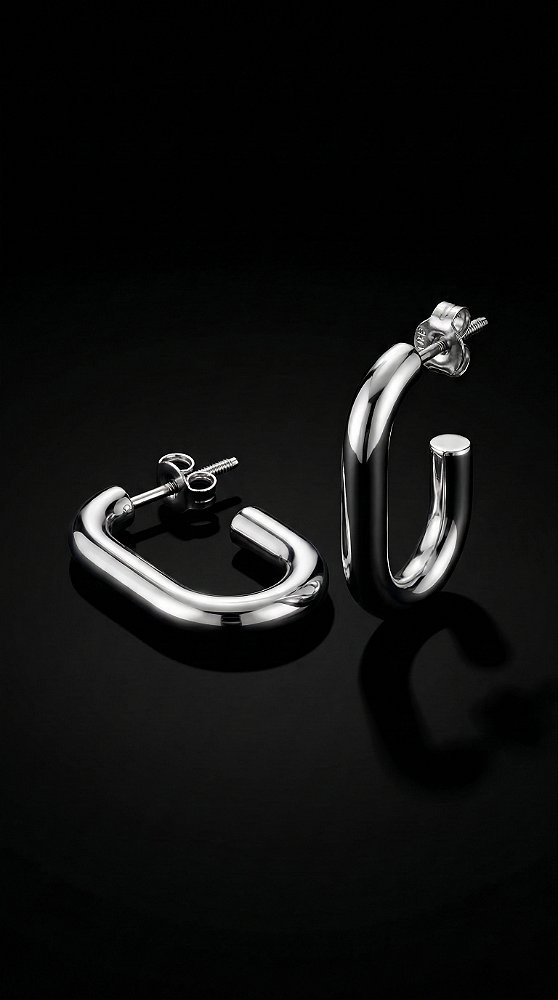 Brinco Argola Insp Tiffany Oval Aço Prata