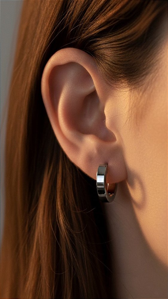 Brinco Argolinha Cartier Aço Prata