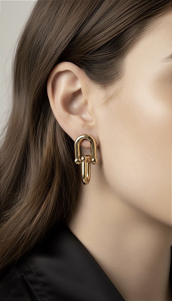 Brinco Insp Elos Tiffany Aço Dourado