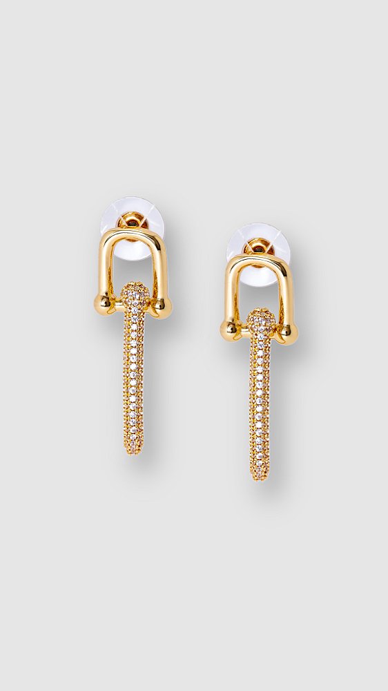 Brinco Insp Tiffany Cravejado Dourado