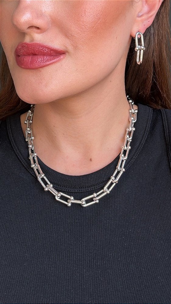 Conjunto Insp Tiffany Médio Prata