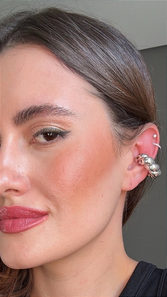 Brinco Ear Cuff Torção Prata