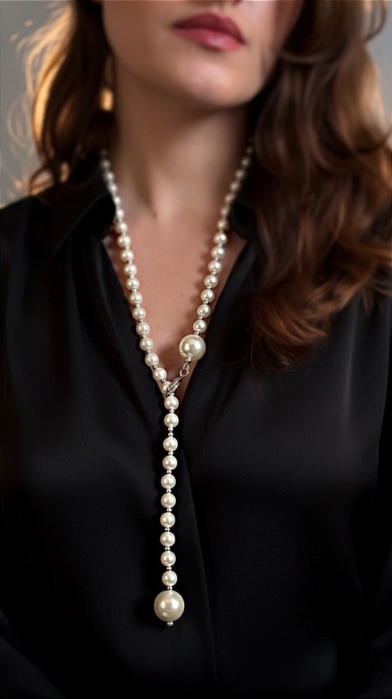 Colar Máxi Pérolas Alongado