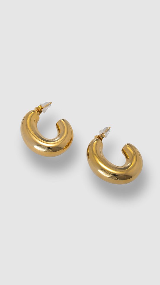 Brinco Argola Bold Aço Dourada