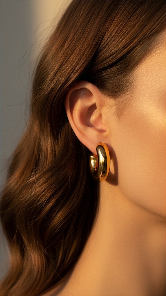 Brinco Argola Bold Aço Dourada