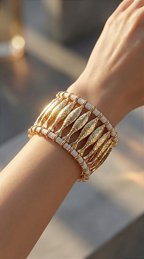 Pulseira Mini Sardinhas Dourada