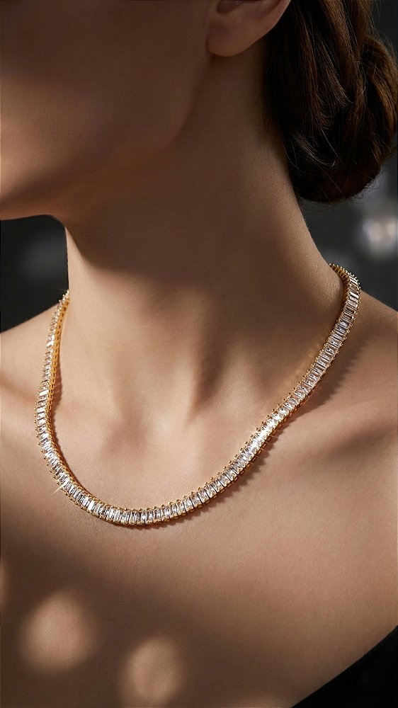 Colar Riviera 5mm Dourado