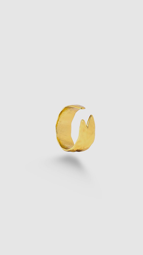 Anel Orgânico Aço Dourado