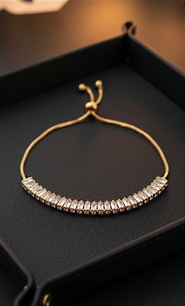 Pulseira Riviera Zircônia Dourada