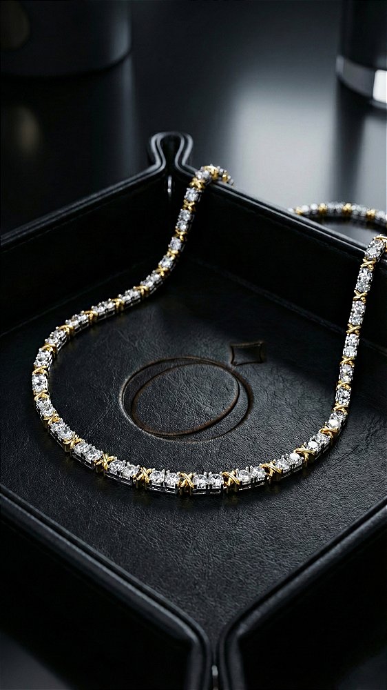 Colar Insp Tiffany X Duo Prata