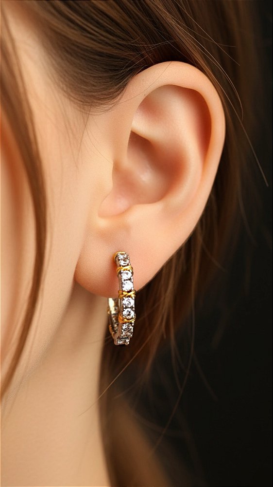 Brinco Argola Insp Tiffany X Duo Prata