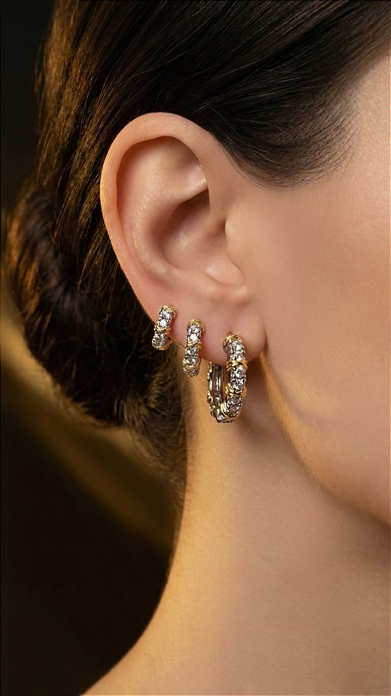 Brinco Trio Insp Tiffany X Duo Prata