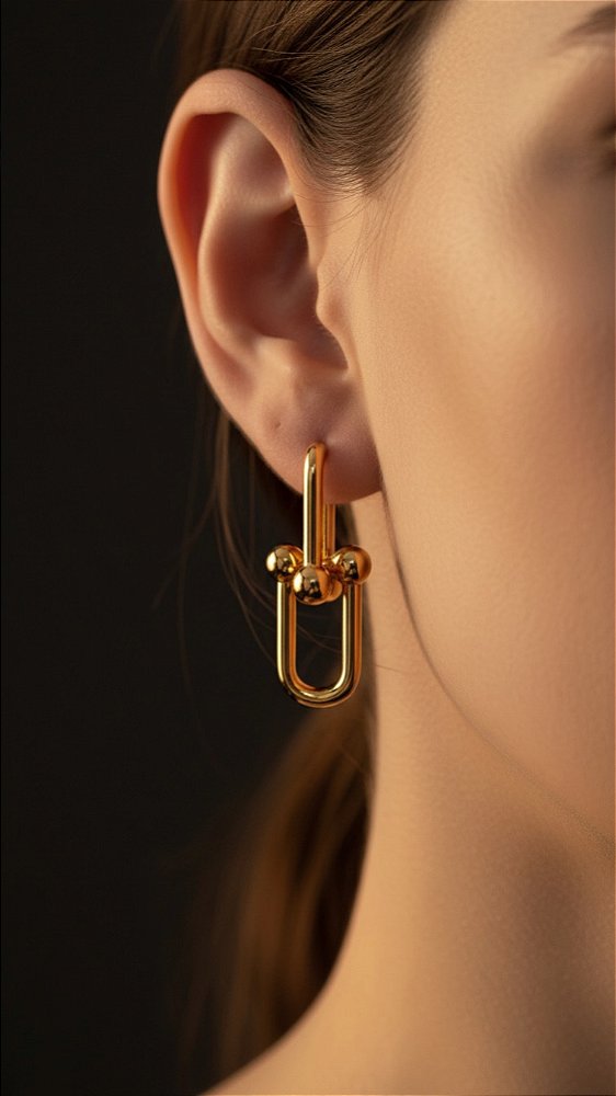 Brinco Elos Insp Tiffany 2 em 1 Dourado