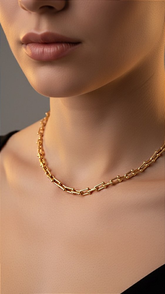 Colar Elos Insp Tiffany Mini Dourado