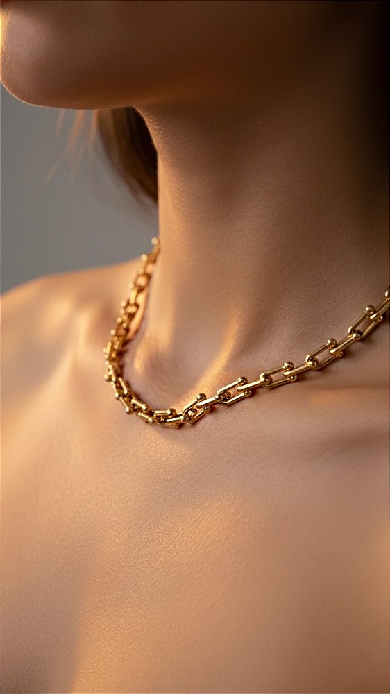 Colar Elos Insp Tiffany Pequeno Dourado