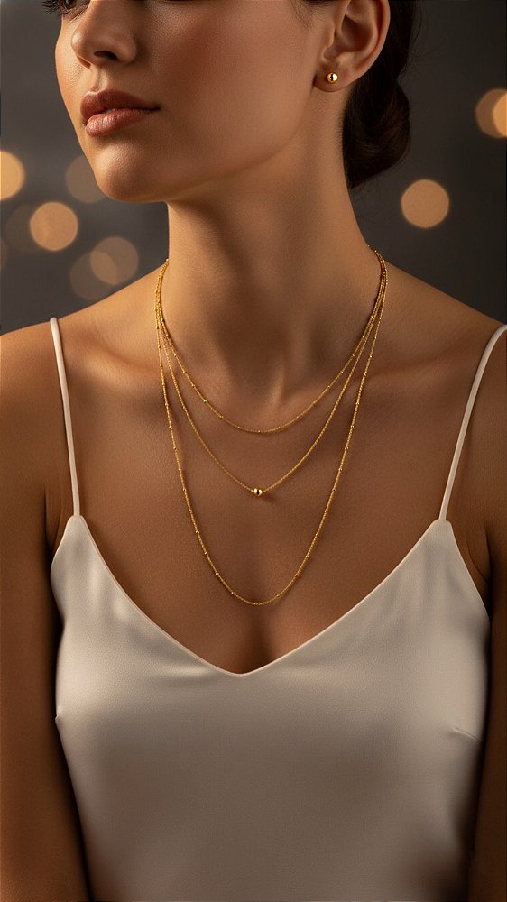 Conjunto Mini Esferas Voltas Dourado