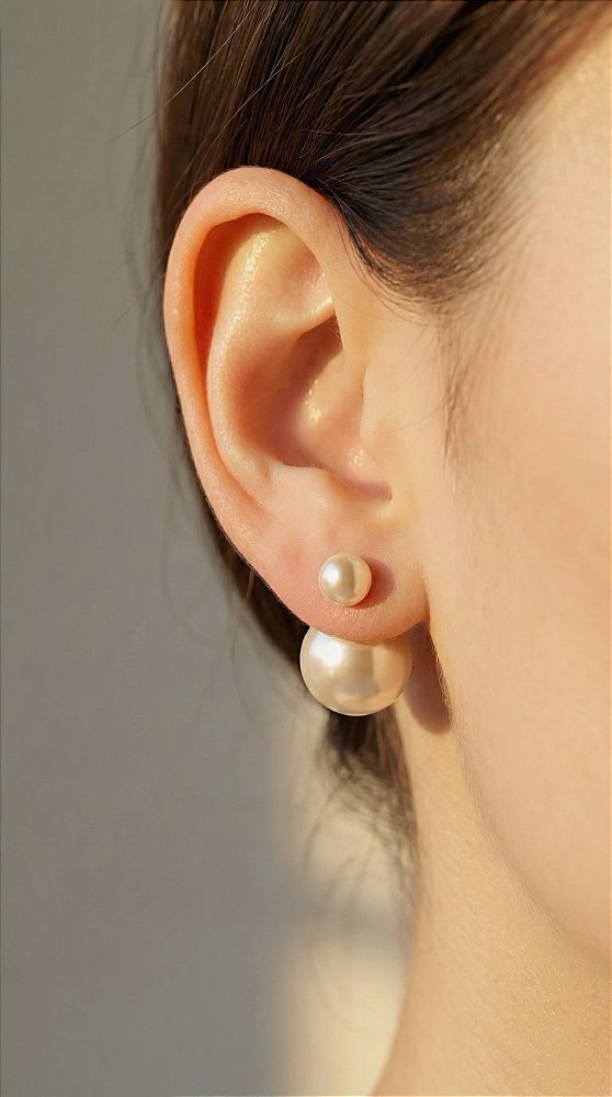 Brinco Tarraxa Dupla Pérola