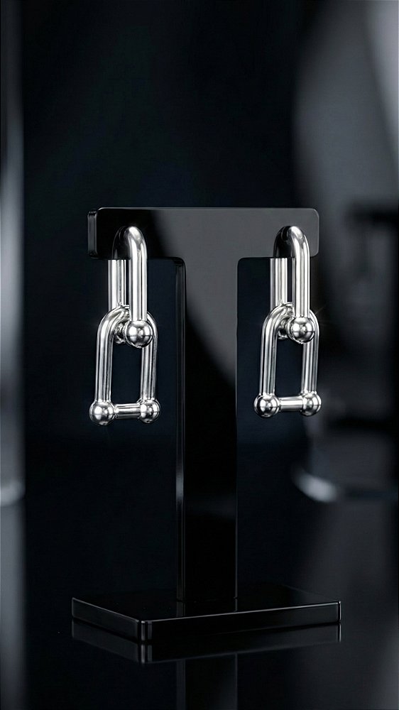 Brinco Elos Insp Tiffany 2 em 1 Aço Prata