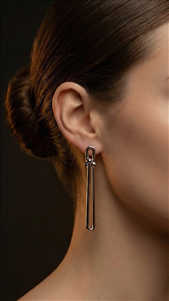 Brinco Elos Alongado Insp Tiffany Prata