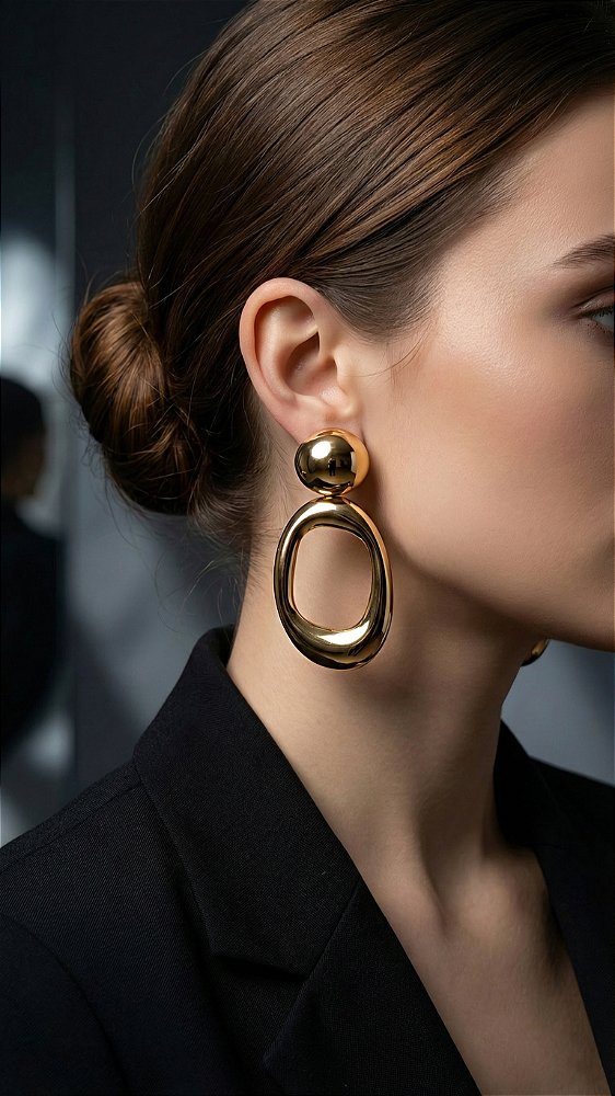 Brinco Máxi Orgânico Dourado