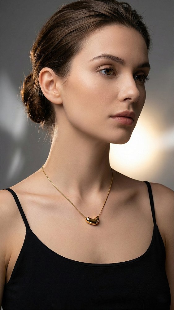 Colar Insp Tiffany Orgânico Aço Dourado