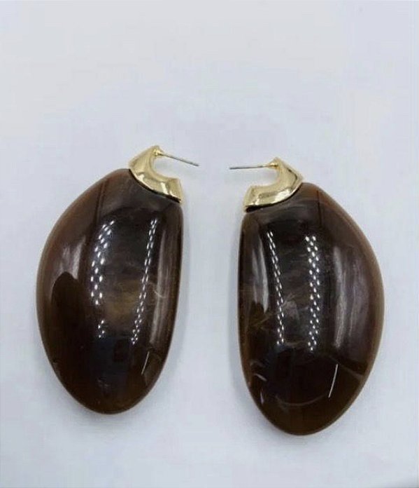 Brinco Resina Marrom