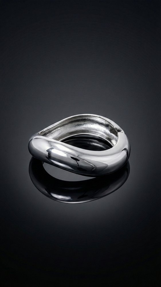 Bracelete Ondulado Orgânico Médio Prata