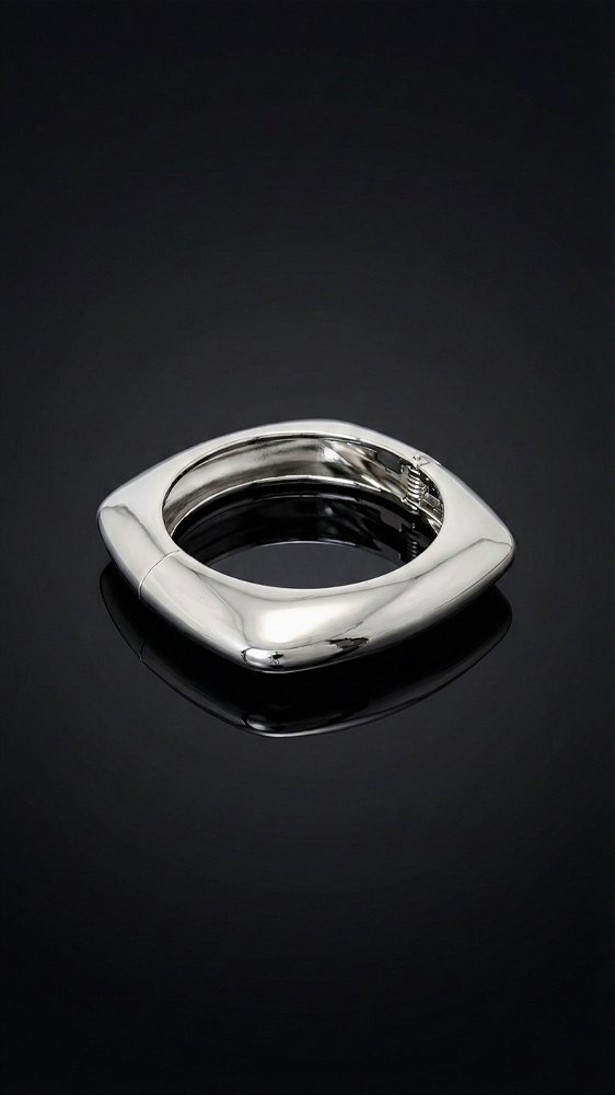 Bracelete Quadrado Metal Prata