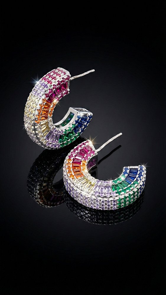 Brinco Argola Rivieras Coloridas Prata