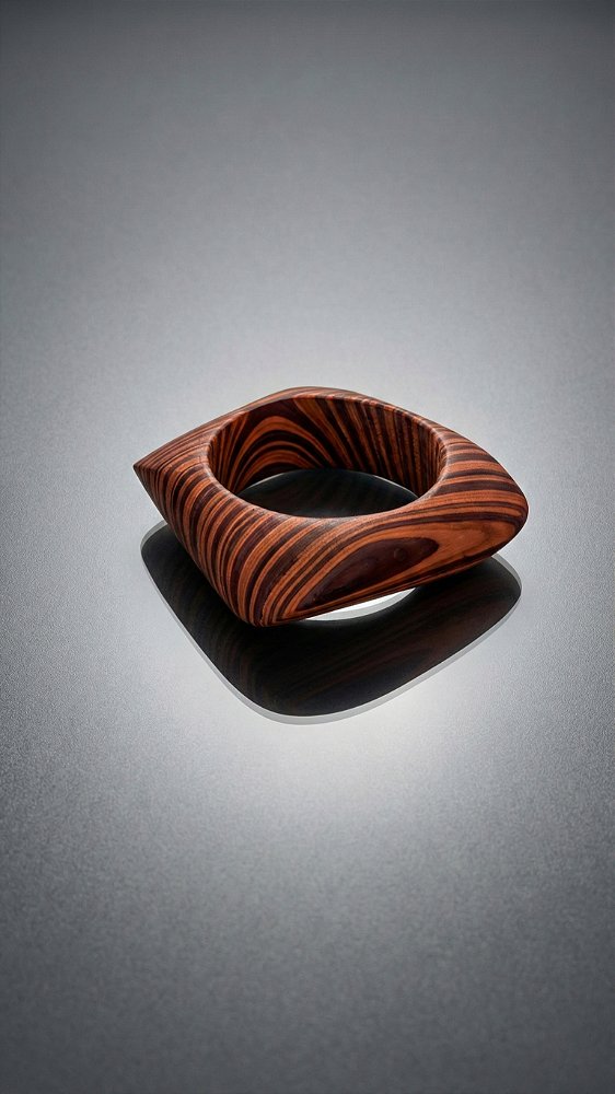 Bracelete Quadrado Madeira Mesclado Marrom