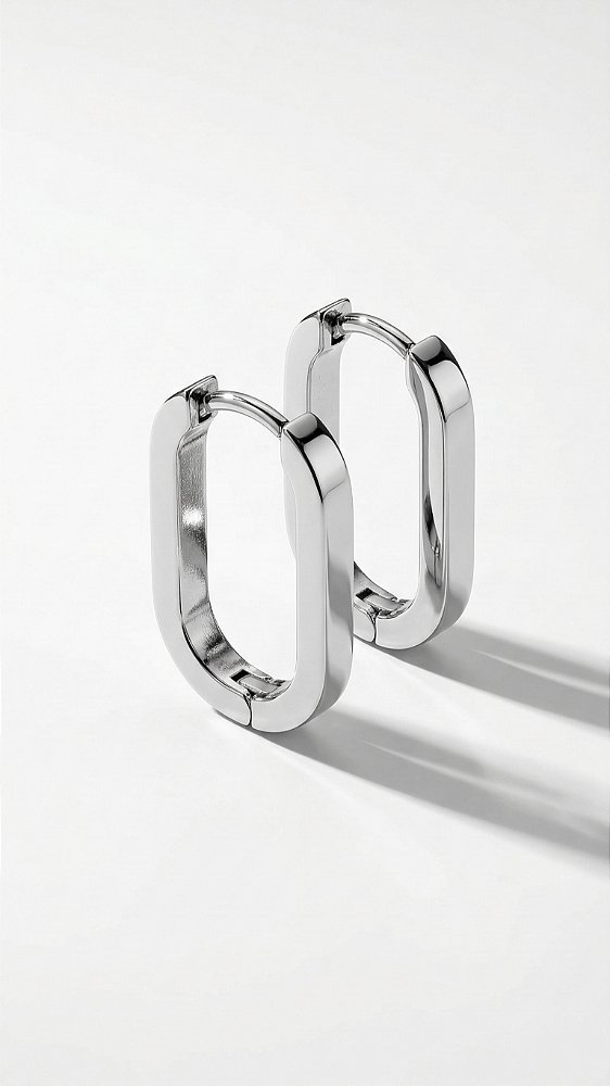 Brinco Argola Insp Cartier Click Aço Prata