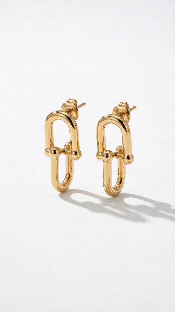 Brinco Elos Duplo Insp Tiffany Aço Dourado