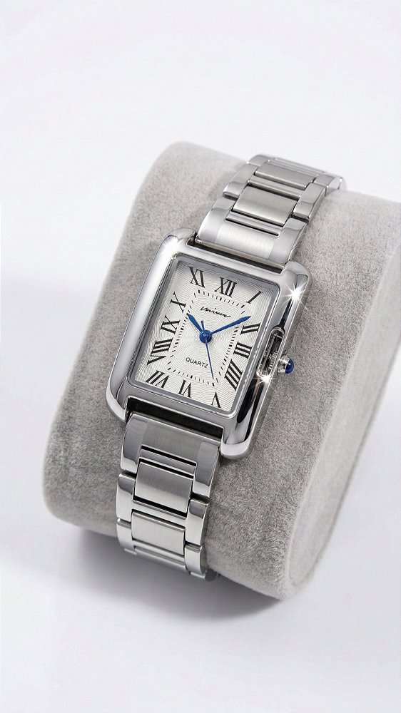 Relógio Retangular Insp Cartier Aço Prata