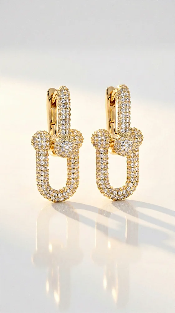 Brinco Elos Insp TF Cravejado Dourado