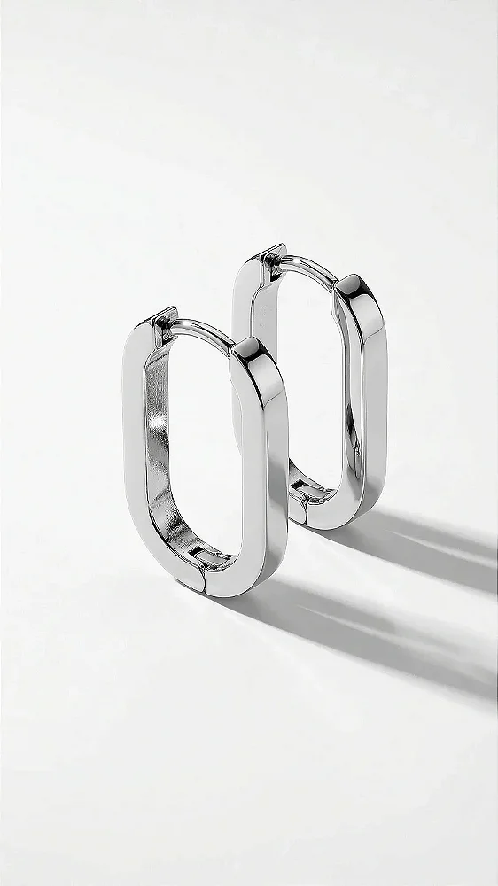 Brinco Argola Insp Cartier Click Aço Prata