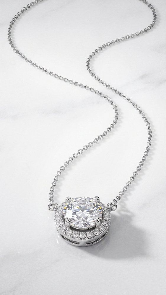 Colar Ponto de Luz Halo Pedra 1.5ct Moissanite Cravejado Prata 925