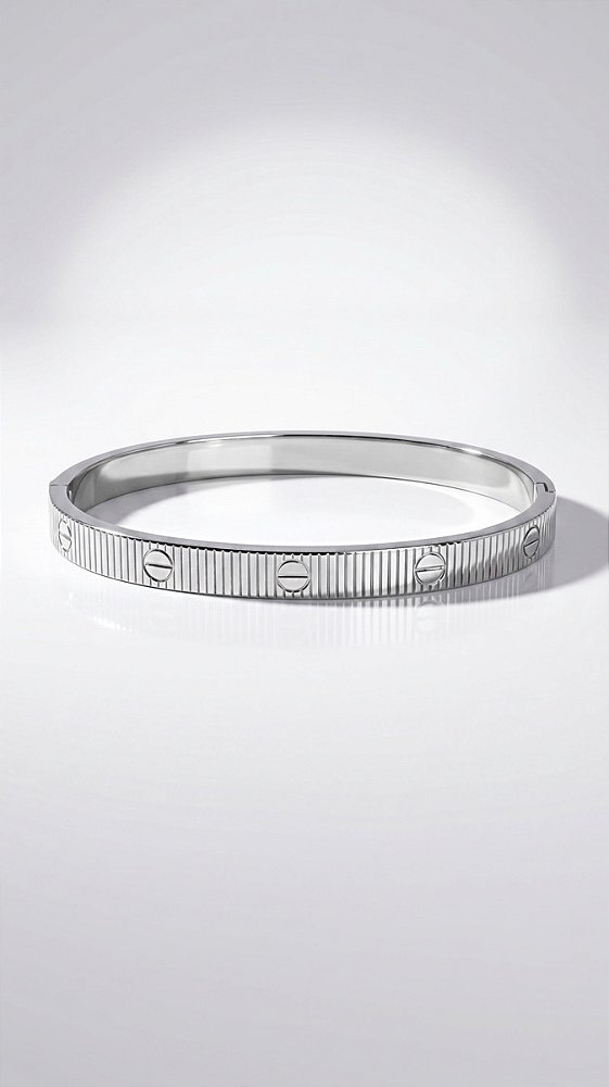 Bracelete Love Texturizado CT Prata Aço
