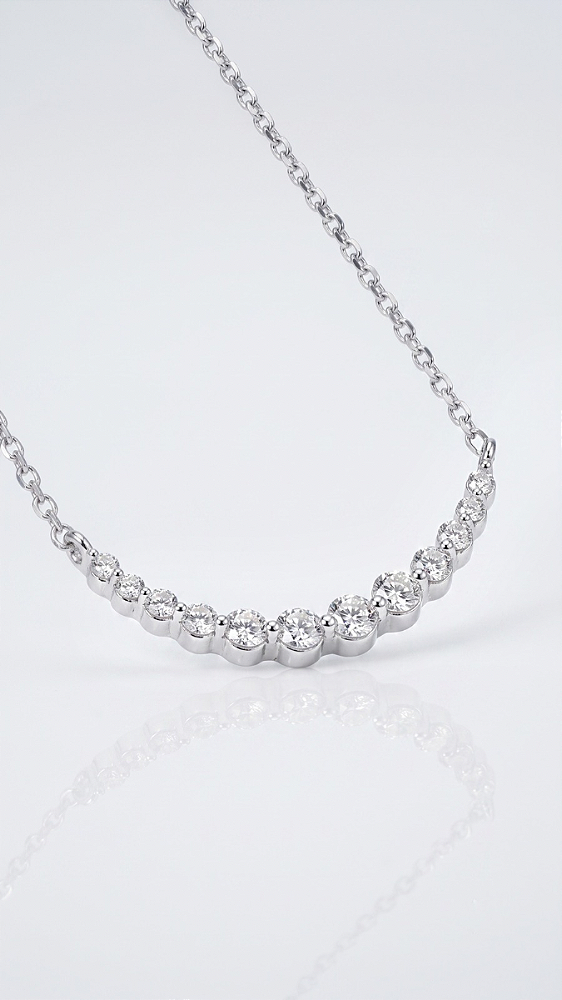 Colar Climber Moissanite 12 Pedras Prata 925
