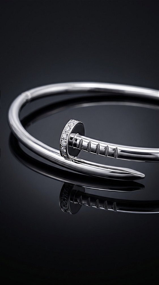 Bracelete Prego Slim Cravejado Zircônias Banho Ródio Branco