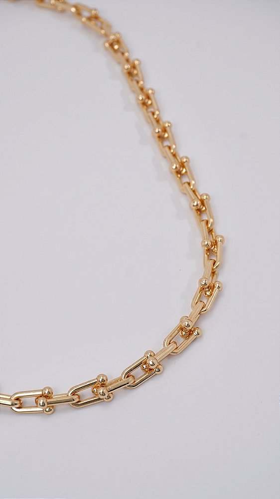 Colar Elos Mini Banho Ouro 18K