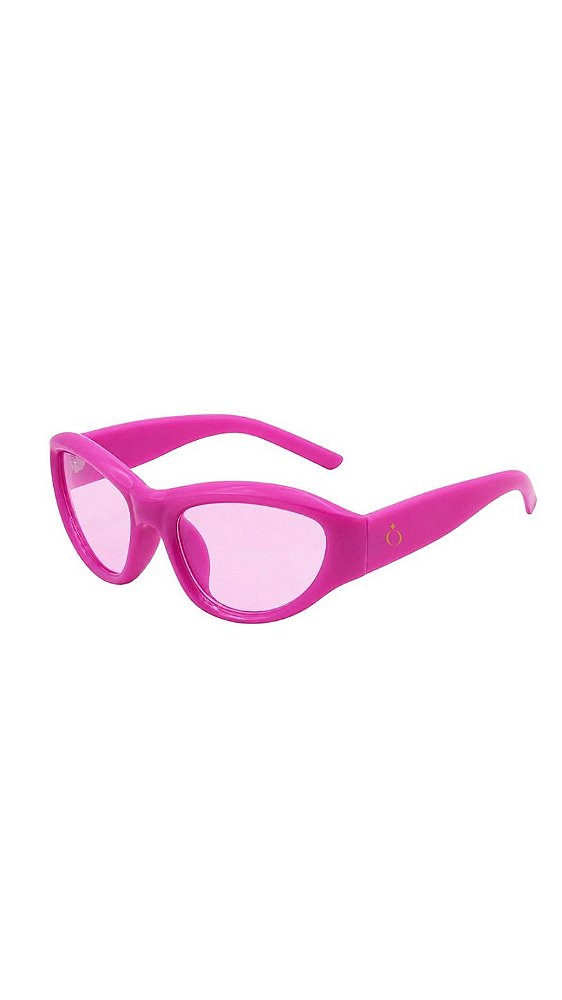Óculos Amendoado Y2K Pink Lente Transparente