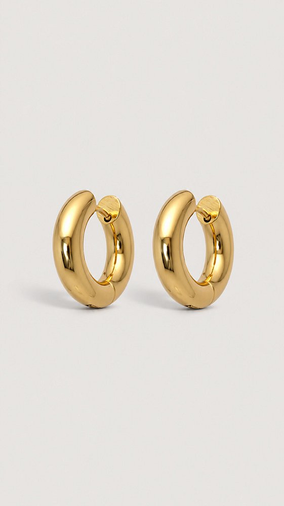 Brinco Argola Mini Bold Click Banho Ouro 18K Aço
