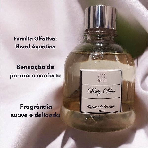 DIFUSOR DE VARETAS AROMATIZADOR DE AMBIENTES BABY BLUE - 200 ML - ALTA DURABILIDADE - SMELL